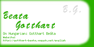 beata gotthart business card